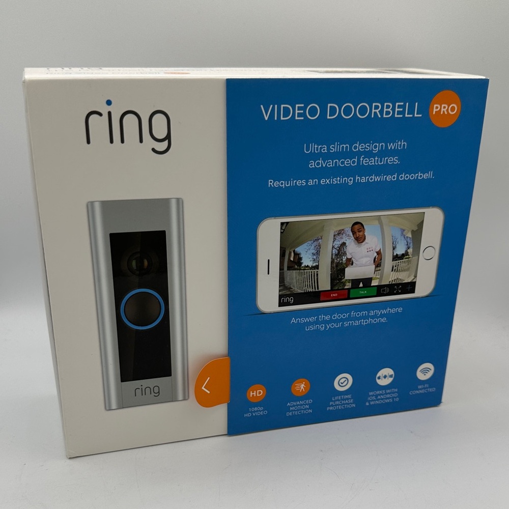 Ring Doorbell Pro star driver, drill bit, 3 faceplates, sticker, install guide